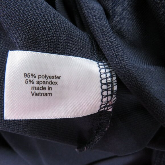 Lane Bryant Blouse Womens Size 22 Navy Blue Wrap Top Tie Waist Keyhole Back - Picture 8 of 10